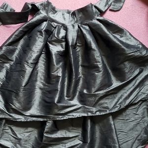 Fashion nova Silver metallic high low skirt